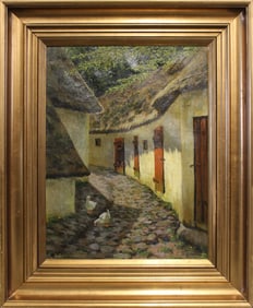 Emil Schneider O/C Street Scene with Ducks