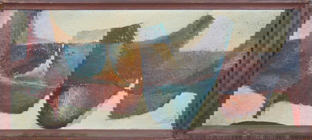 Abstract Oil on Board Signed Sheets
