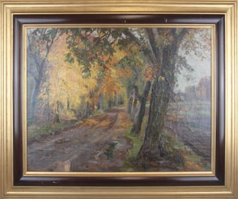 Artist Signed Oil on Canvas Landscape Painting