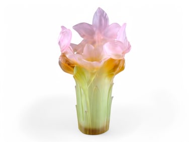 Daum Amaryllis Pate De Verre Magnum Vase