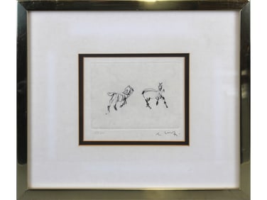 Kaiko Moti, "Exercices" Signed Etching