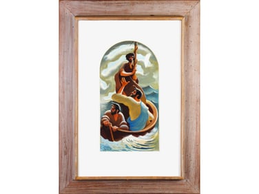 School of Thomas Hart Benton, Oil on Board