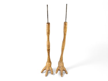 Pair of Wood Carved Claw Feet Stands