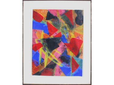 Signed Abstract Watercolor on Paper