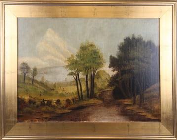 Unsigned Oil on Canvas Landscape Painting