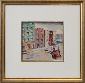Samuel Grunvald, Watercolor / Paper, Street Vendor