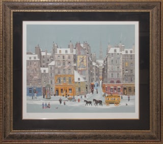 Michel Delacroix, Signed Litho "Neige Sur La Cite"