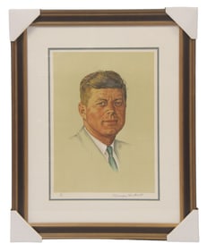 Norman Rockwell, Signed Lithograph of JFK