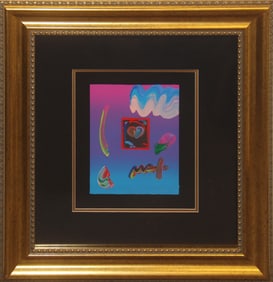 Peter Max, Mixed Media "Black Series Heart"