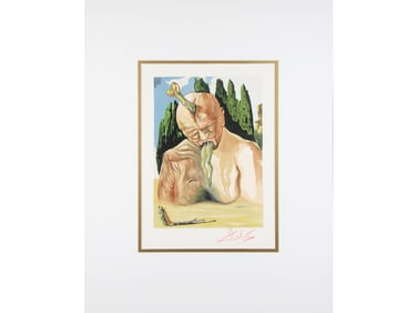 Salvador Dali, "Logician Devil", Signed Woodblock