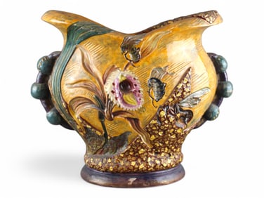Emile Galle, Large Ceramic Vessel Vase