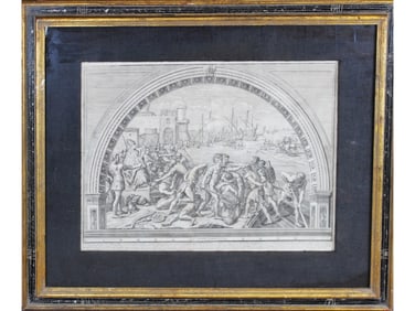 Large Architectural Engraving After Raphael