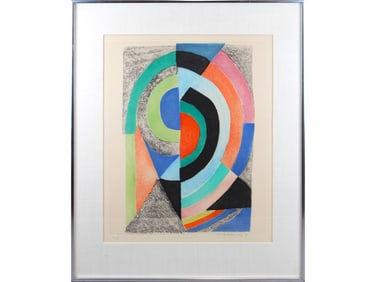 Sonia Delaunay Signed Litho Demi-Cercles Semi Cirs