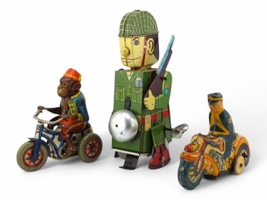 Three Piece Tin Toy Lot