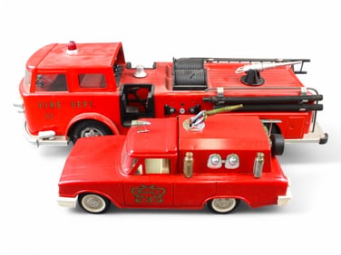 (2) Buddy L Plastic Fire Vehicles