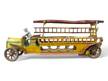 Large Schieble Tin Fire Ladder Truck