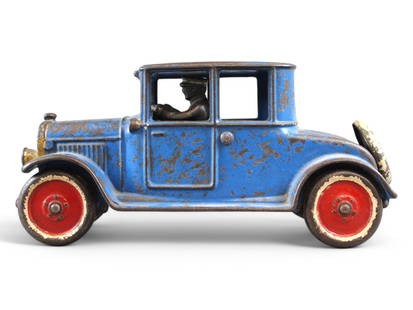 Hubley Cast Iron Car: Large Cast Iron Car with metal wheels; appears to be Hubley (unmarked). Approx. 9 1/2'' long/