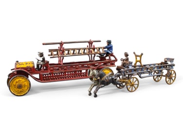 (2) Cast Iron Fire Ladder Trucks