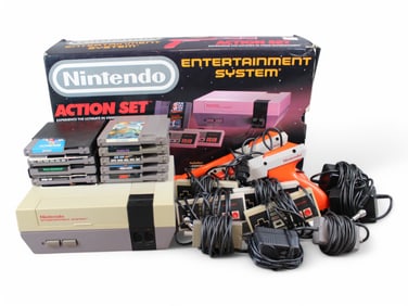 Nintendo NES Action Set Boxed & Games