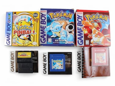 Pokemon Red, Blue, & Pinball Boxed GameBoy