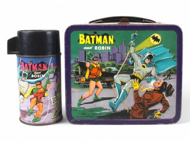 1966 Batman And Robin Lunchbox With Thermos.