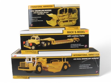 (3) Boxed First Gear Construction Vehicles
