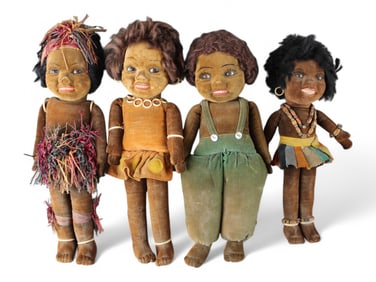 Norah Wellings. Lot of (4) Black Americana Dolls