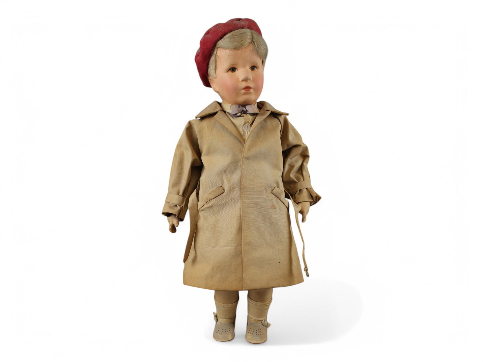 Large Kathe Kruse Boy in Trench Coat (1 of 6)