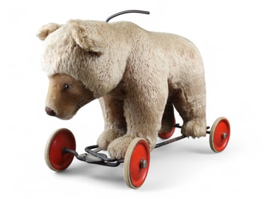 Large Steiff Bear on Wheels