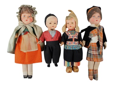 Lot of 4 International Dolls