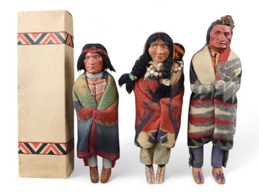 Lot of 3 Skookum Dolls