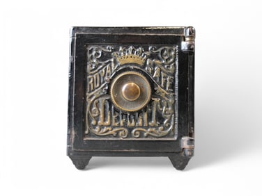 Cast Iron "Royal Safe Deposit" Safe Bank