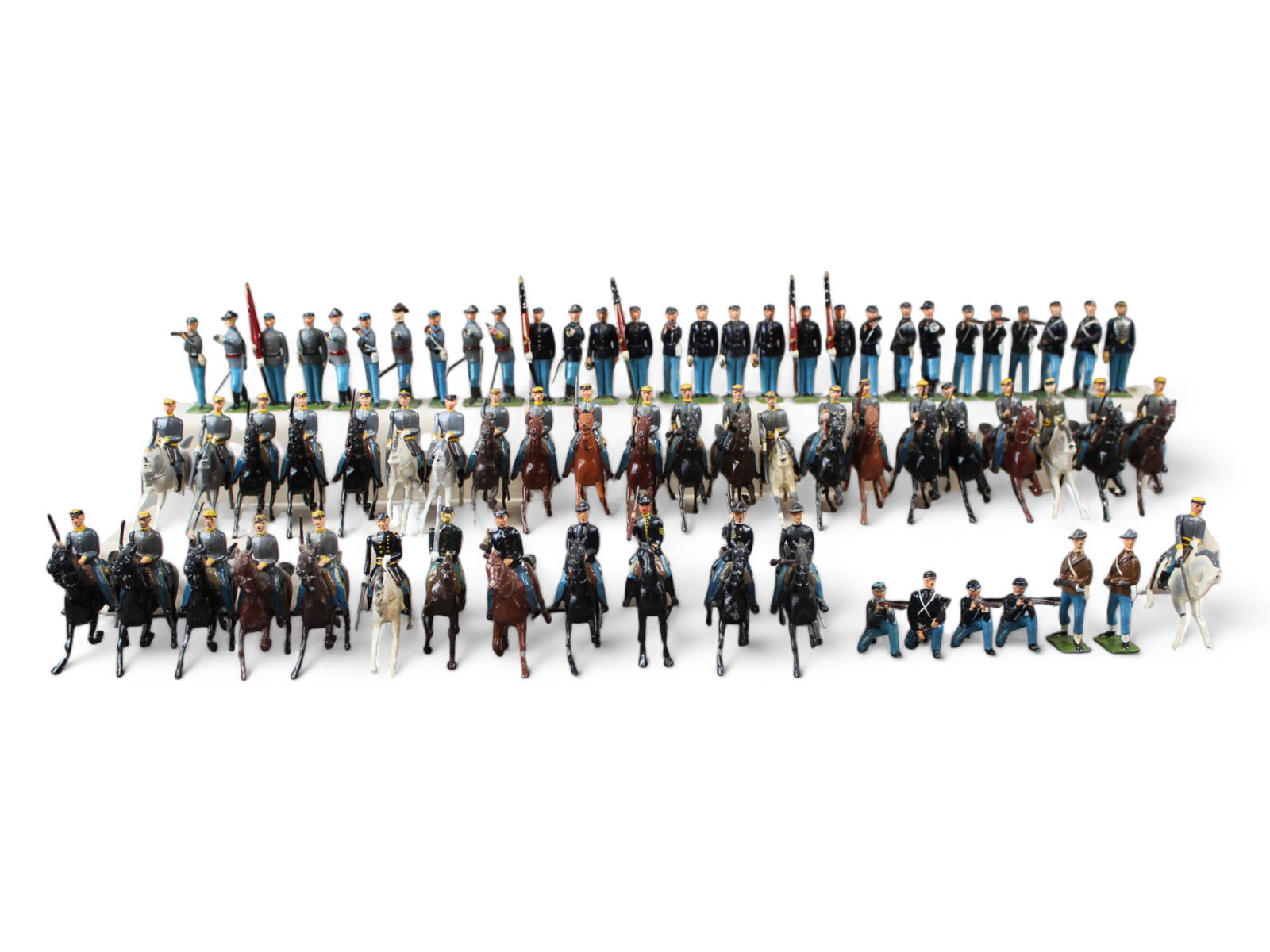 Britains Civil War Toy Soldiers: Approx. 70 Britains American Civil War Toy soldiers, including Union and Confederate, mounted and foot.