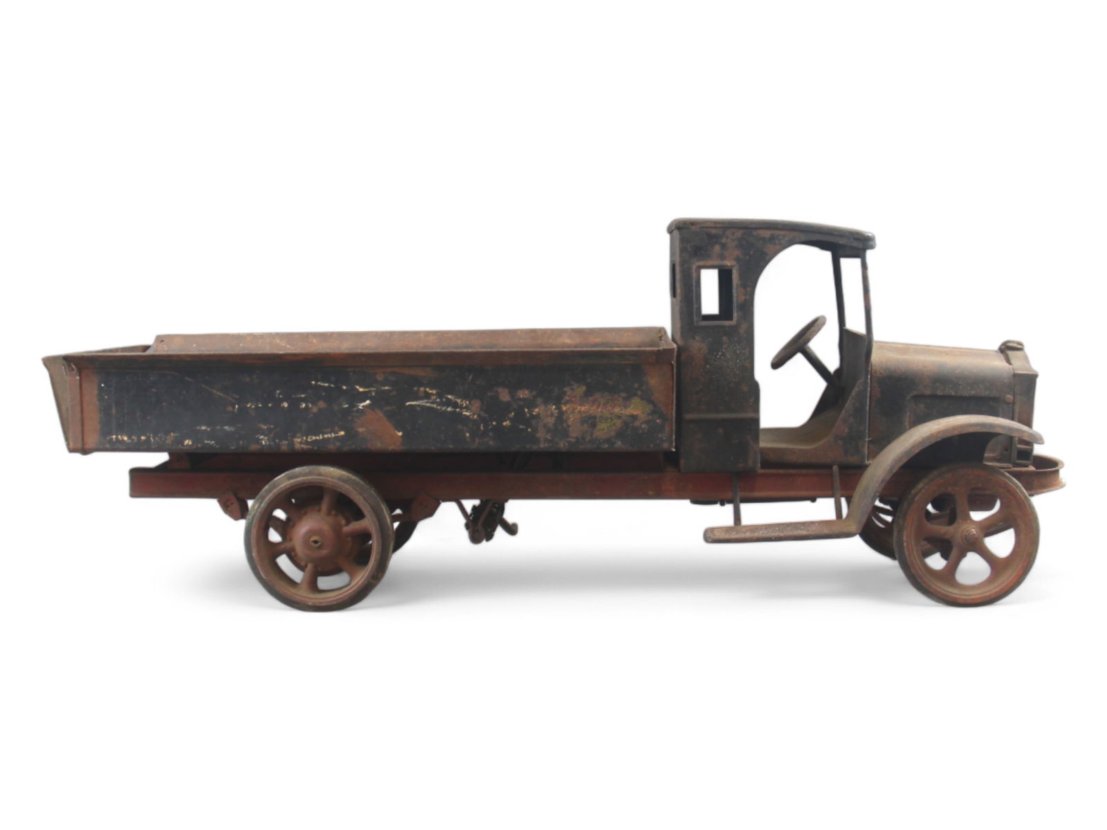 1920's Pressed Steel White Big Boy Dump Truck (1 of 11)