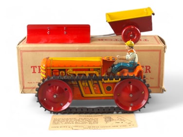 Marx Tin Litho Tractor & Trailer with Original Box