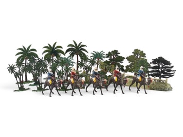 Britains Arabs Mounted on Camels and Misc Trees