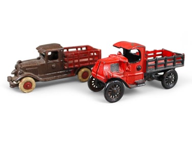 Cast Iron Stake Trucks. Lot of (2)