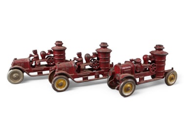 Lot of (3) Cast Iron Fire Pumpers Kenton