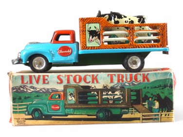 Boxed Tin Litho Live Stock Truck, Japan