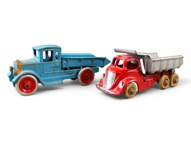 Lot of (2) Cast Iron Dump Trucks