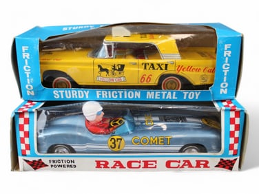 (2) Japanese Tin Friction Vehicles Boxed
