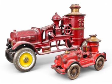 Lot of (2) Cast Iron Fire Pumpers