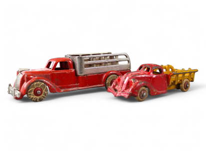 Lot of (2) Cast Iron Trucks: Includes Hubley 7" Truck and a Smaller 5" Truck in Fair to Good Condition.