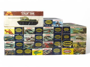 Lot of 17 Vintage Aurora Airplane Model Kits