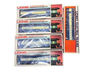 5 Lionel Blue Comet Passenger Cars