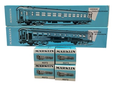 6 MINT Vintage Marklin HO Sweedish Cars