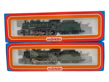 2 MINT Vintage Marklin HO 3086 Steam Locos