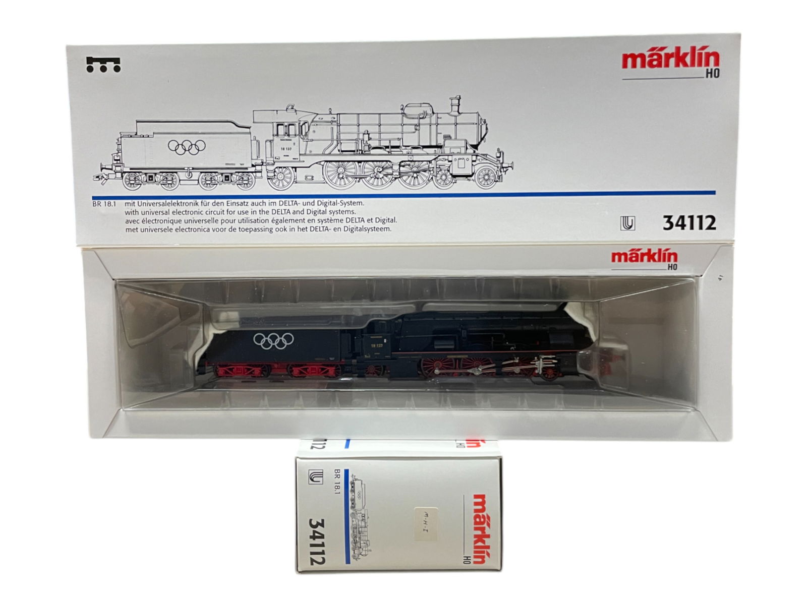 2 STORE STOCK Marklin HO 34112 Locos: Nice BR18.1 4-6-2 Olympic Steam locos. They are factory new in boxes.