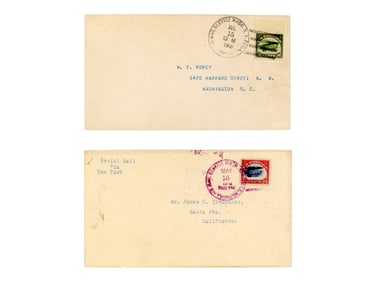 (2) Early Airmail Covers Philatelic History