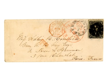 U.S. #91 on Cover French Mail